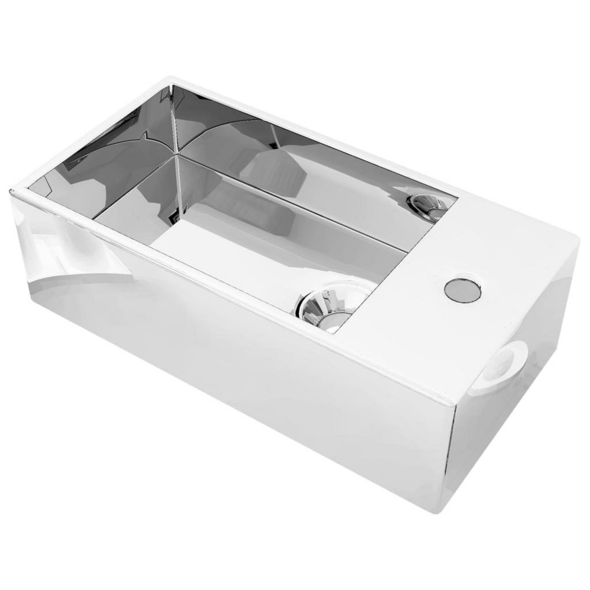 VIDAXL Lavabo avec trop-plein 49 x 25 x 15 cm Ceramique Argente