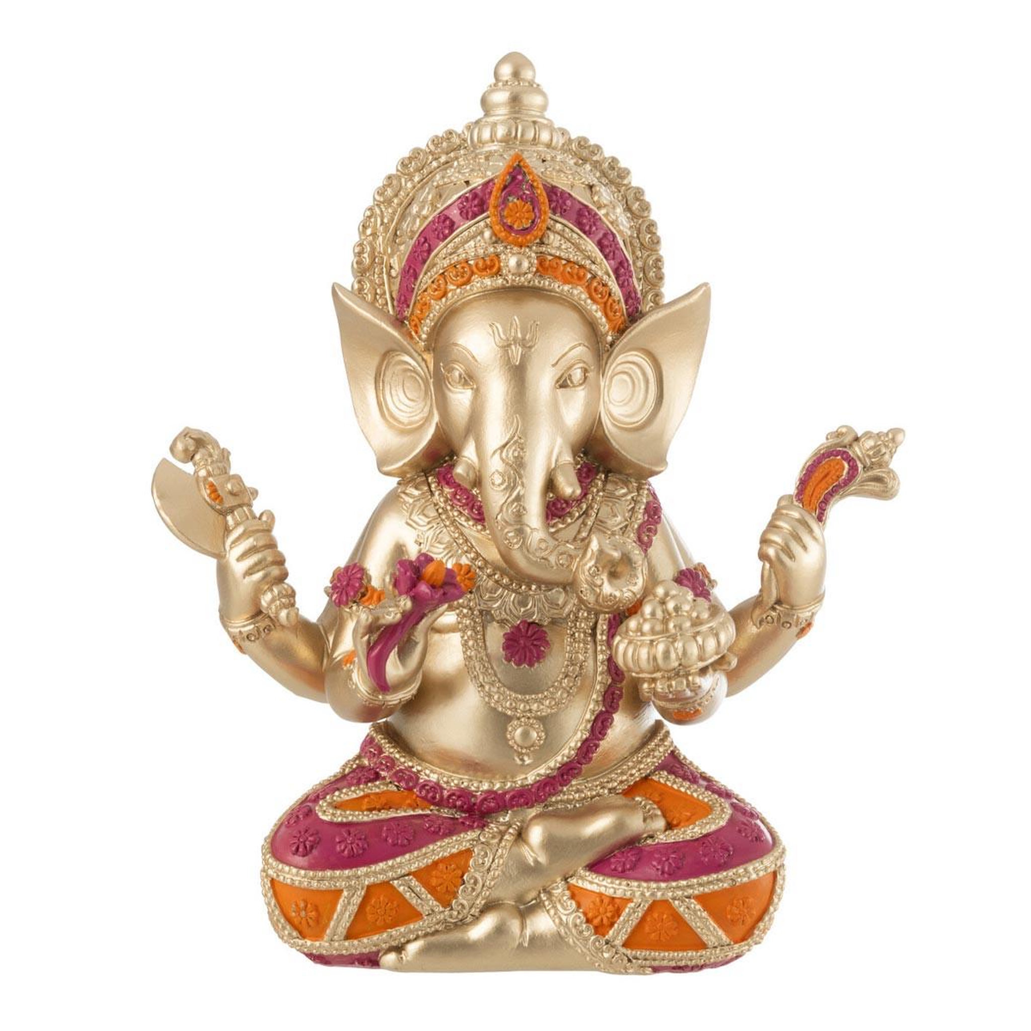 J-LINE Statuette déco en résine  ganesha  18cm multicolore