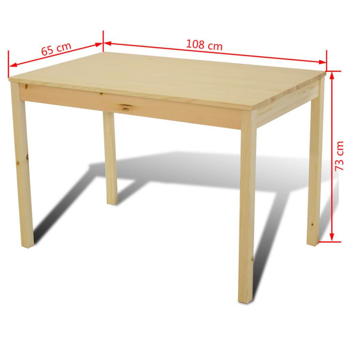 VIDAXL Table de salle a manger en bois avec 4 chaises Naturel