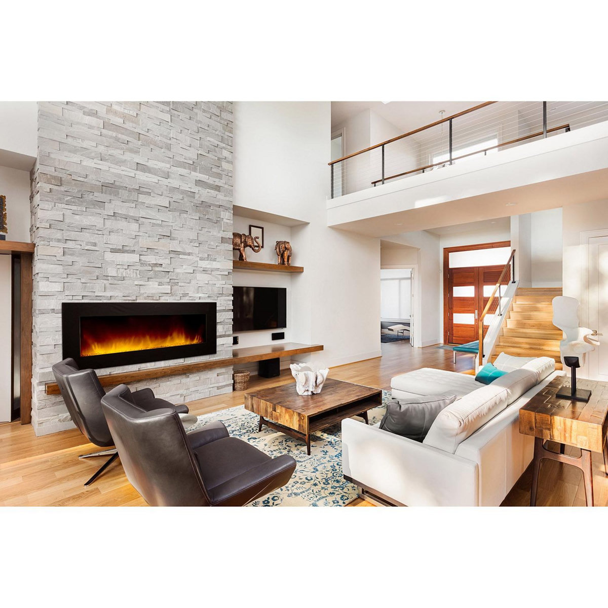 Chemin'arte Cheminée électrique 2000w avec télécommande - volcano 3xl