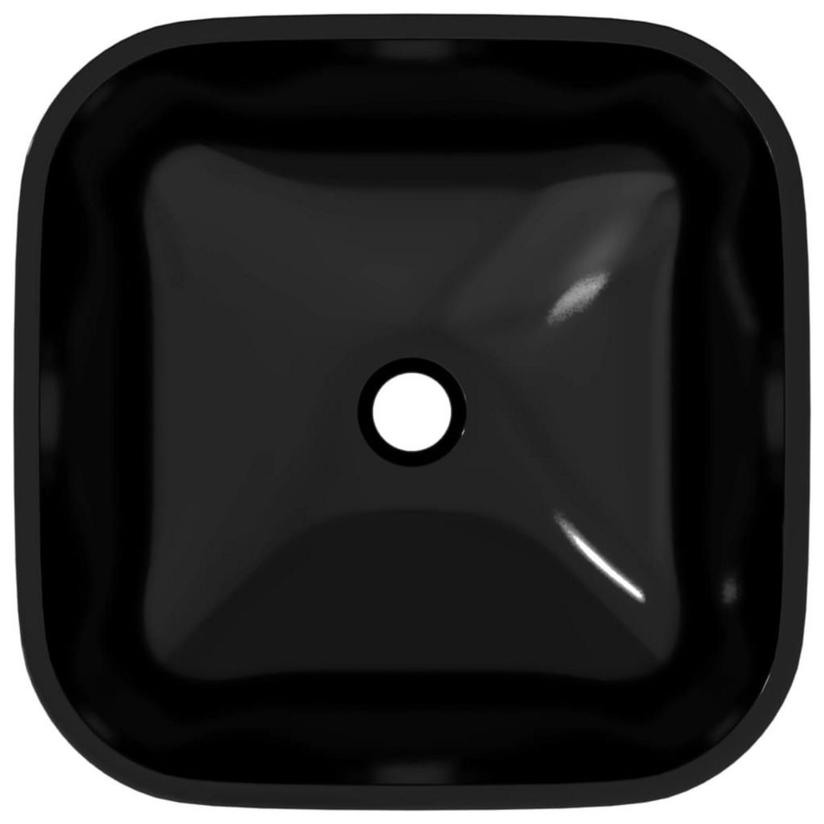 VIDAXL Lavabo Verre 42x42x14 cm Noir