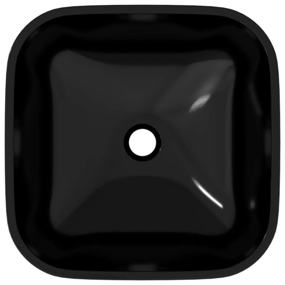 VIDAXL Lavabo Verre 42x42x14 cm Noir