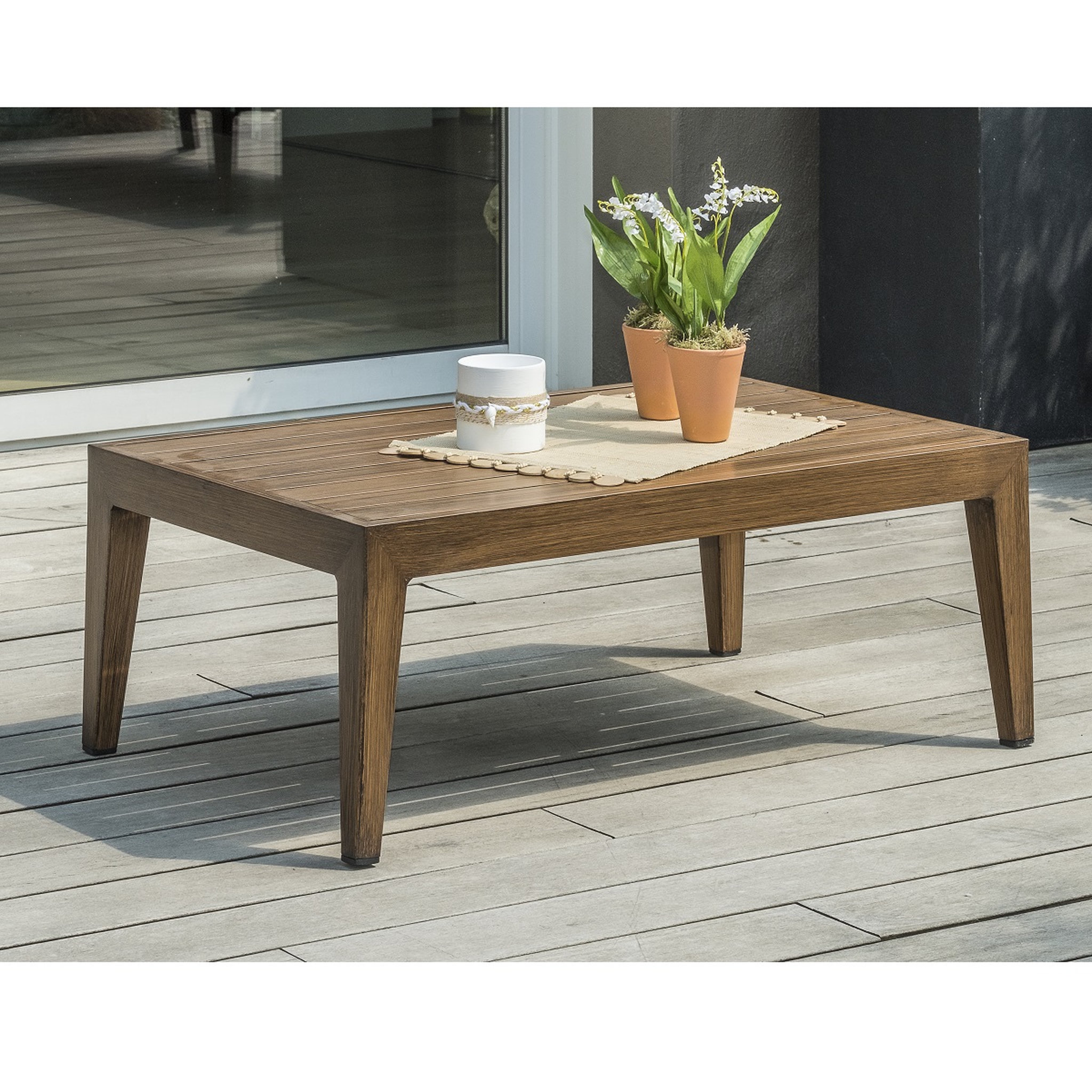 Voir la diapositive 3 : DCB GARDEN Salon bas de jardin - 4 places - Aluminium - Imitation bois - PORTOFINO S2
