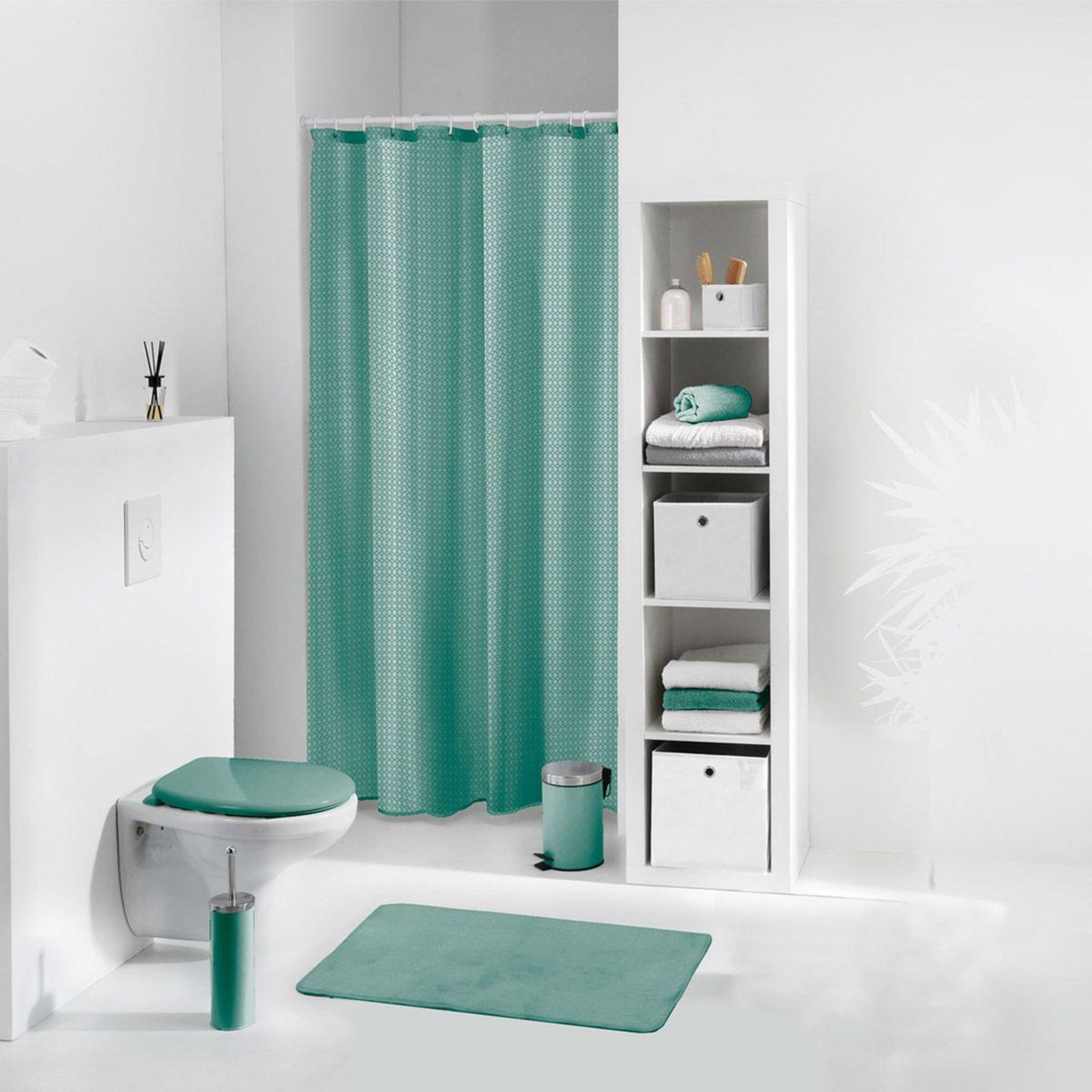 Douceur d'Intérieur Rideau de douche  quartz  180x200cm tilleul