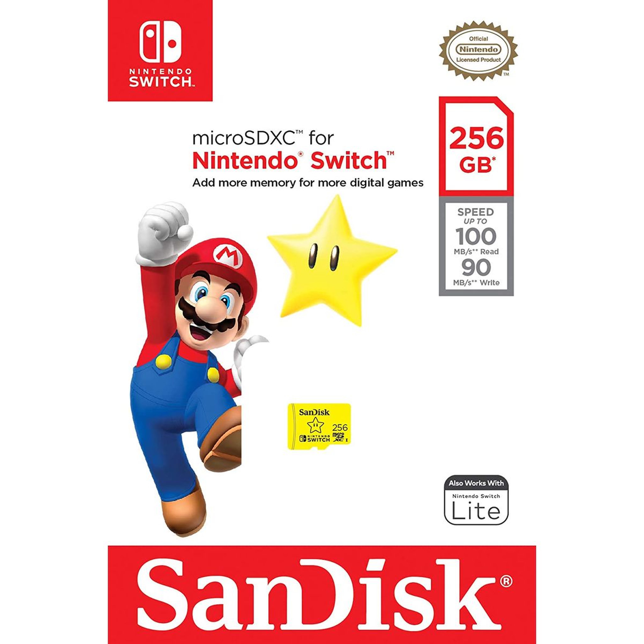 Voir la diapositive 2 : SANDISK Carte Micro SD 256 GB Nintendo Switch