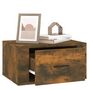 Voir la diapositive 5 : VIDAXL Table de chevet murale Chene fume 50x36x25 cm