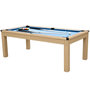 Voir la diapositive 6 : Rendez vous déco Table de billard convertible bois clair tapis bleu clair-Eddie