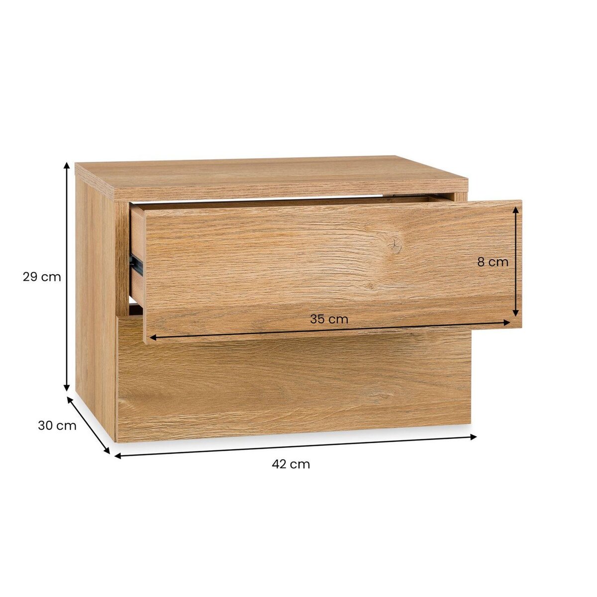 IDIMEX Chevet suspendu FLORENT, en mélaminé