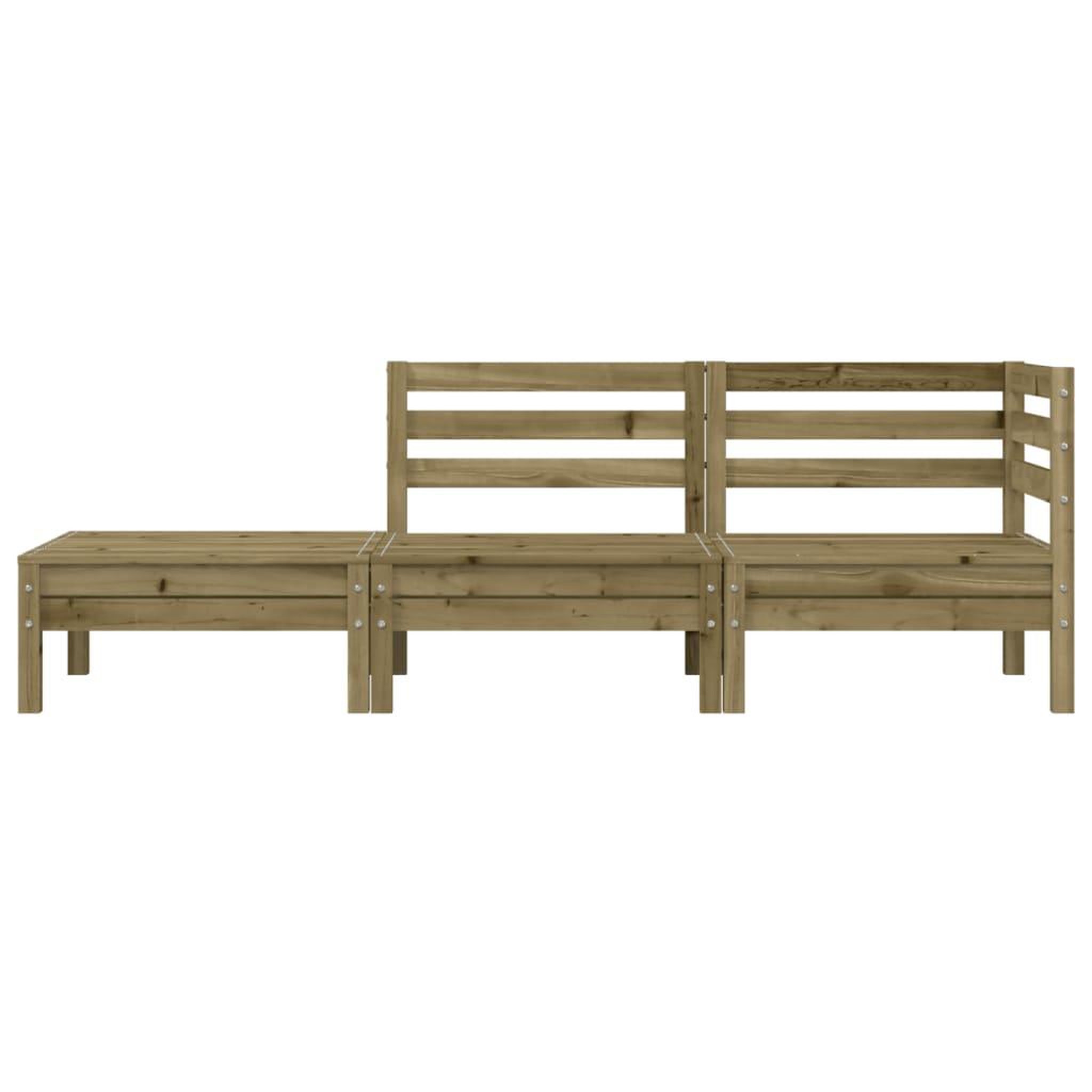 Voir la diapositive 4 : VIDAXL Canape de jardin 3 places bois de pin impregne
