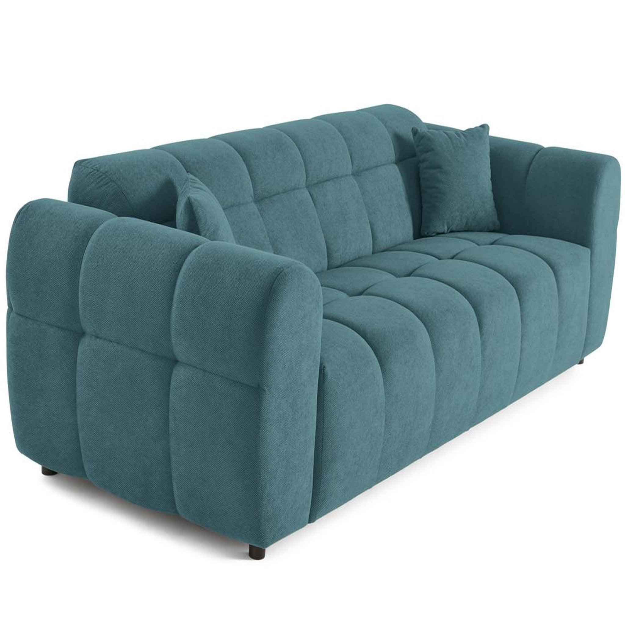 Voir la diapositive 2 : BEST MOBILIER Ray - canapé droit 3 places en tissu texturé