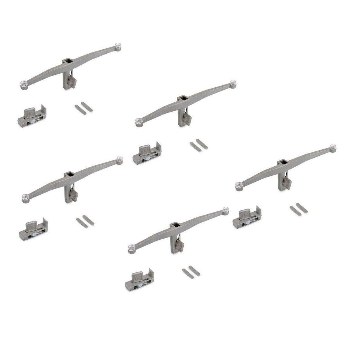 EMUCA SRL Lot de consoles pour 5 tablettes en verre pour la structure Zero -  verre non inclus -  Zamak -  Peint gris pierre