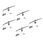 EMUCA SRL Lot de consoles pour 5 tablettes en verre pour la structure Zero -  verre non inclus -  Zamak -  Peint gris pierre