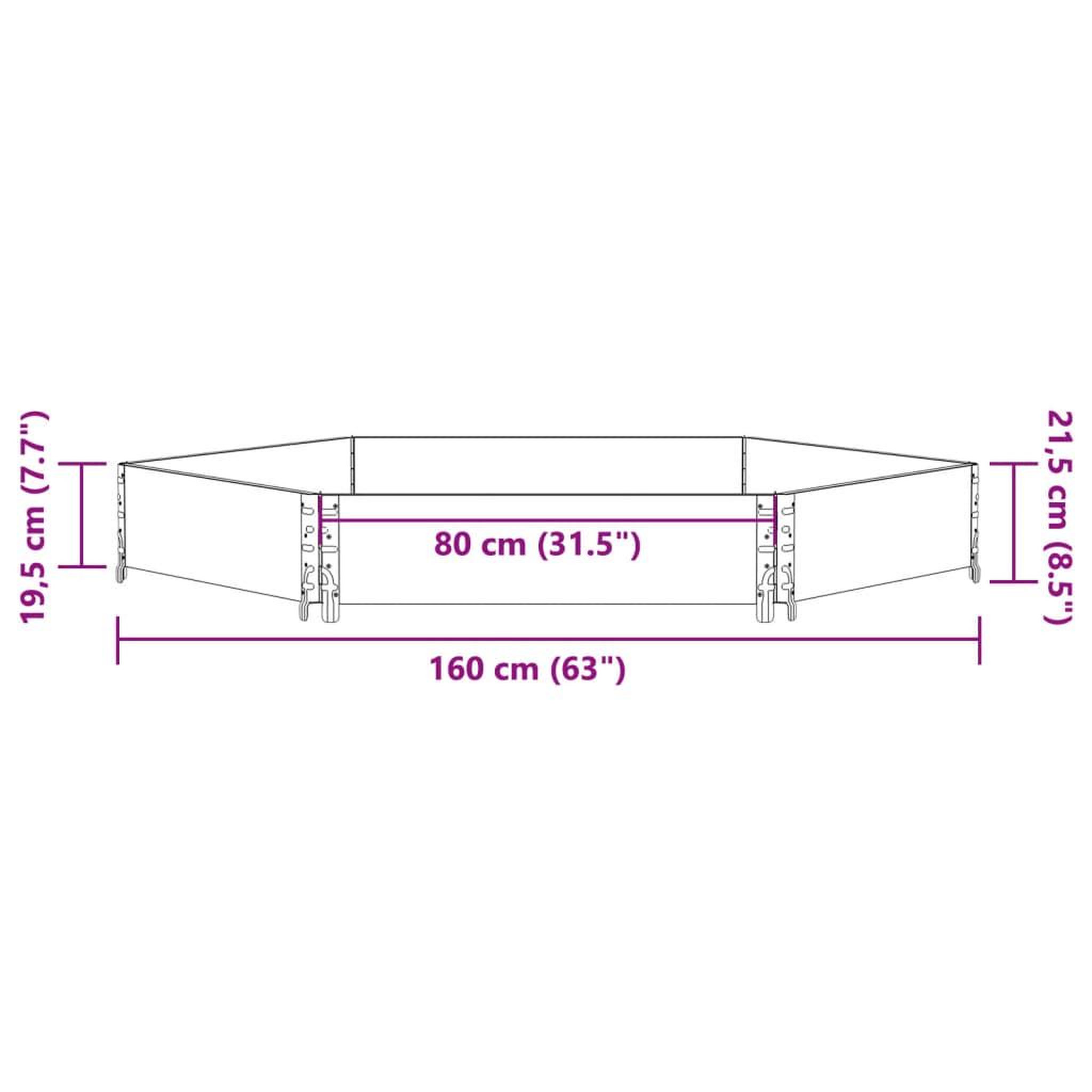 Voir la diapositive 6 : VIDAXL Lit sureleve hexagonale gris 160x160 cm bois de pin massif