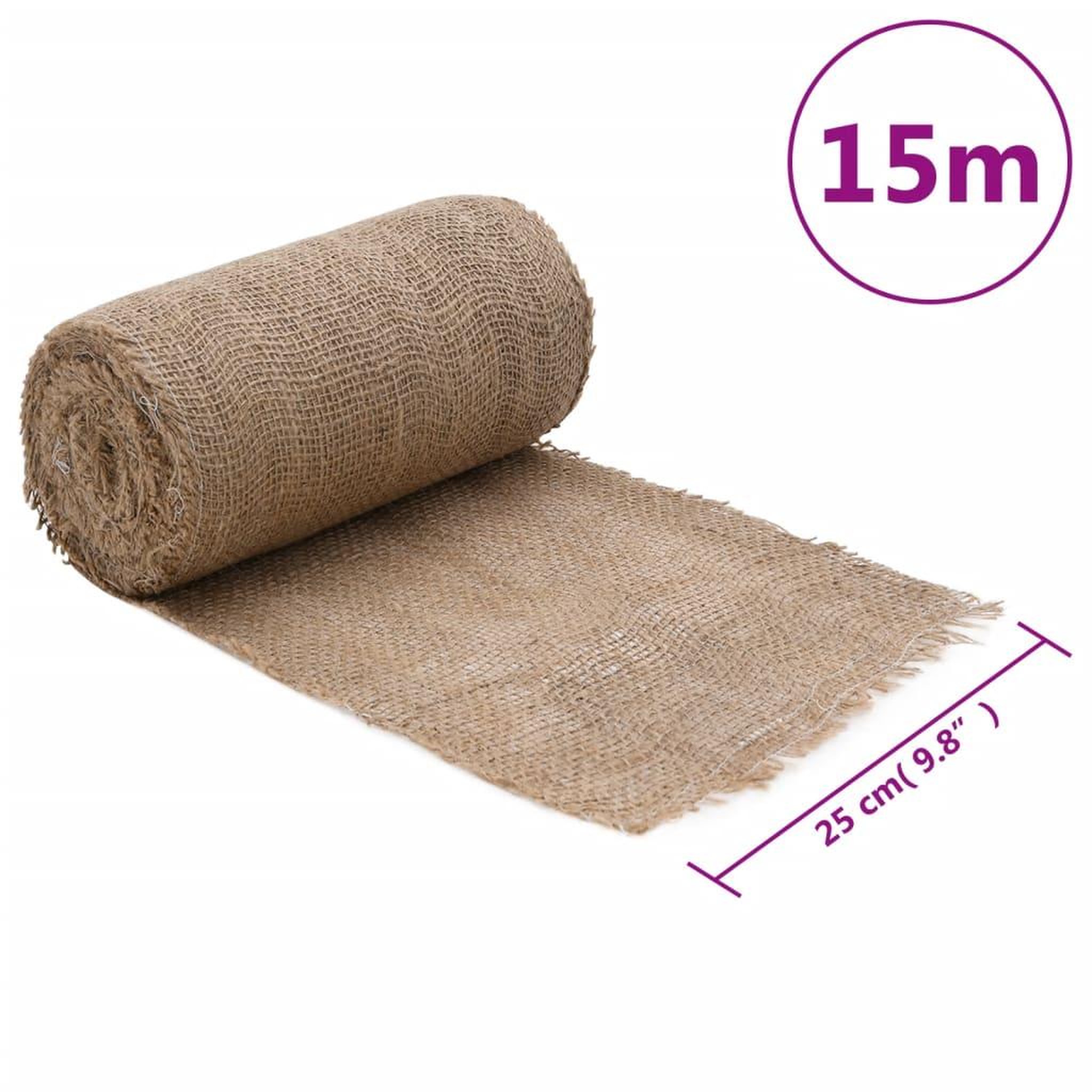 Voir la diapositive 6 : VIDAXL Rouleau de jute 0,25x15 m 100 % jute 200 g/m²