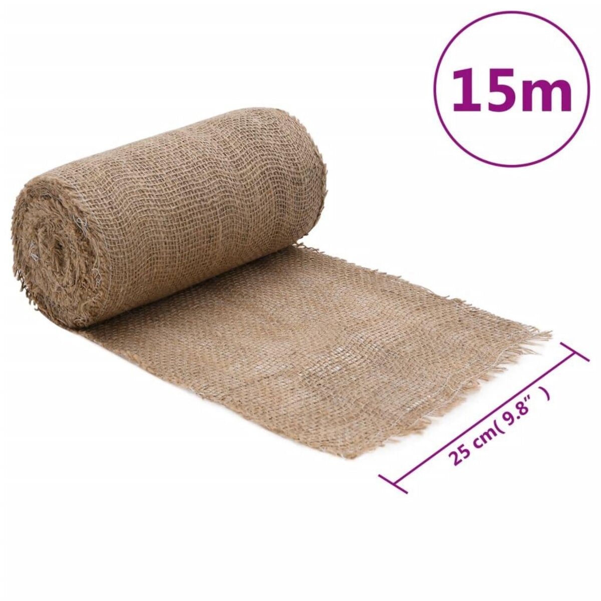 VIDAXL Rouleau de jute 0,25x15 m 100 % jute 200 g/m²