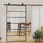 VIDAXL Porte coulissante Verre ESG et aluminium 102x205 cm Noir