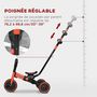 Voir la diapositive 5 : HOMCOM Tricycle enfant évolutif 4 en 1 - tricycle à pousser, tricycle simple, draisienne, vélo - canne  télescopique - guidon pliable - alu. rouge PP noir