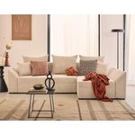 BEST MOBILIER Mike - canapé d'angle réversible - 4 places - convertible avec coffre - en velours côtelé. Coloris disponibles : Gris, Vert, Rose, Jaune, Bleu, Beige