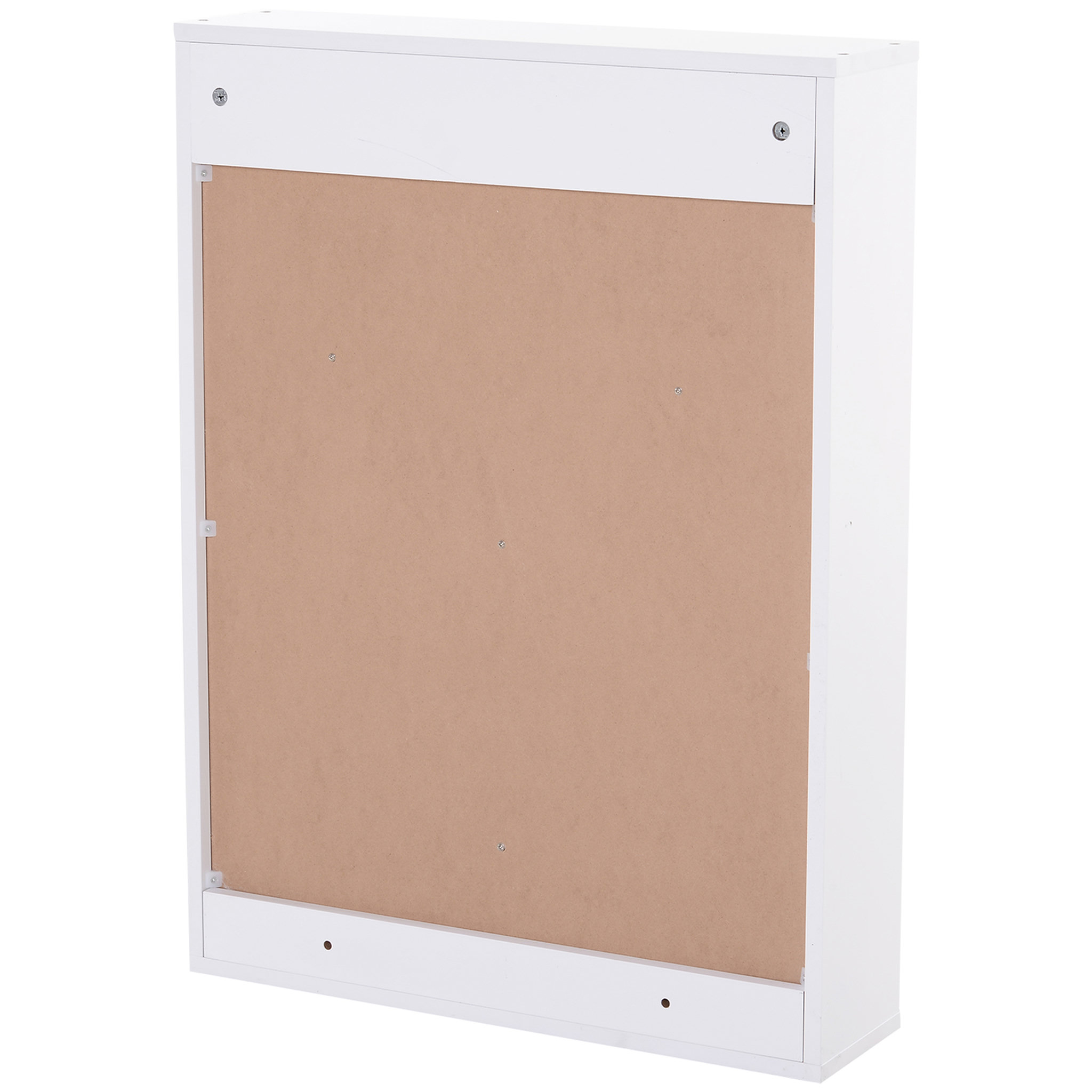 Voir la diapositive 4 : HOMCOM Bureau mural pliable table murale rabattable suspendue sur pied étagère + tableau à craie intégré MDF blanc