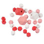 Voir la diapositive 1 : Paris Prix Lot de 27 Perles en Bois  Diamant  1-2cm Corail & Blanc