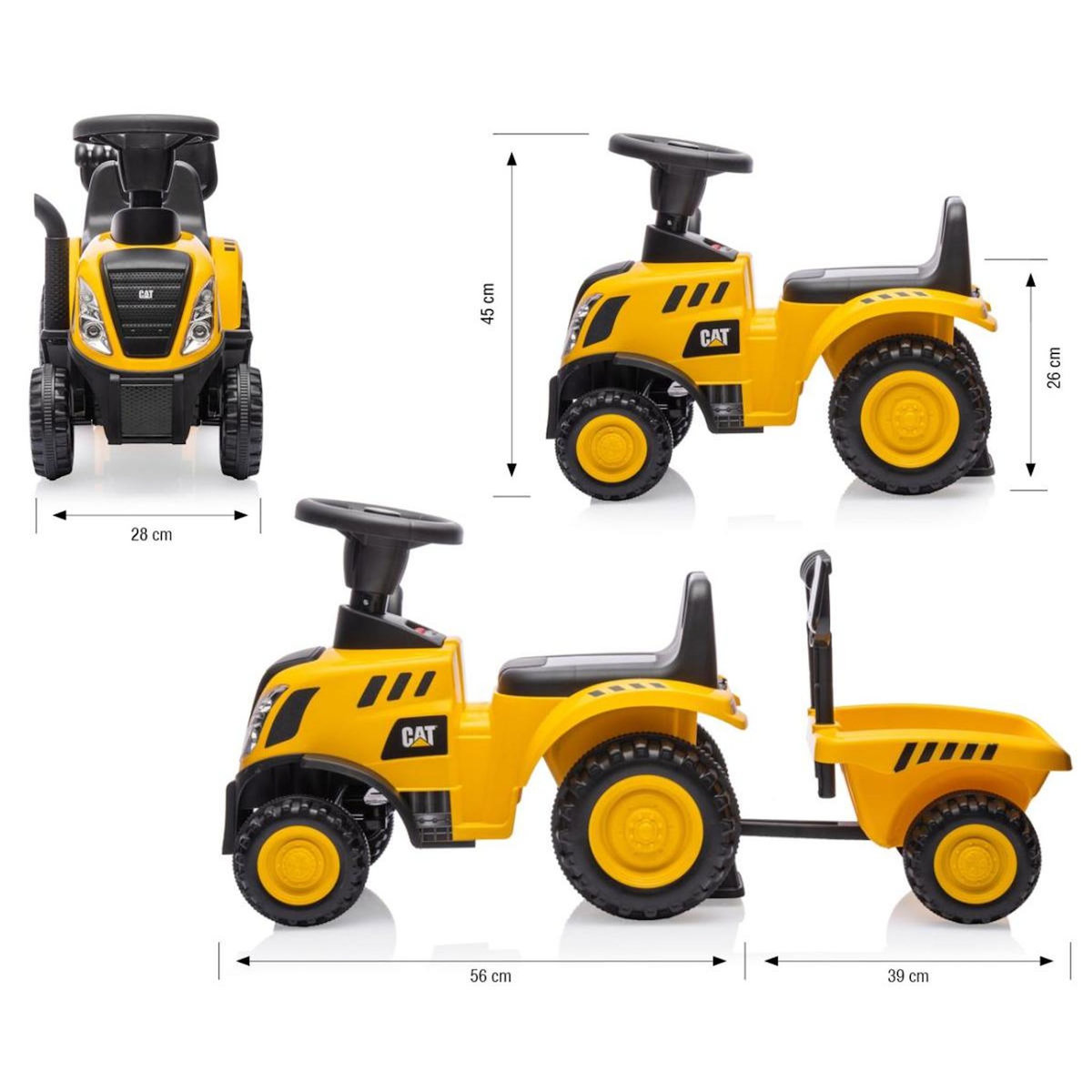 MILLY MALLY Porteur Tracteur enfant jaune noir