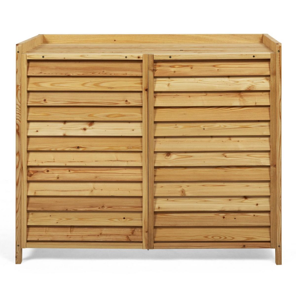 ID MARKET Cache climatiseur en bois naturel protection unité extérieur 95 x 50 x 80 cm