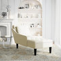 Voir la diapositive 2 : VIDAXL Fauteuil long avec coussin et accoudoir droit creme velours