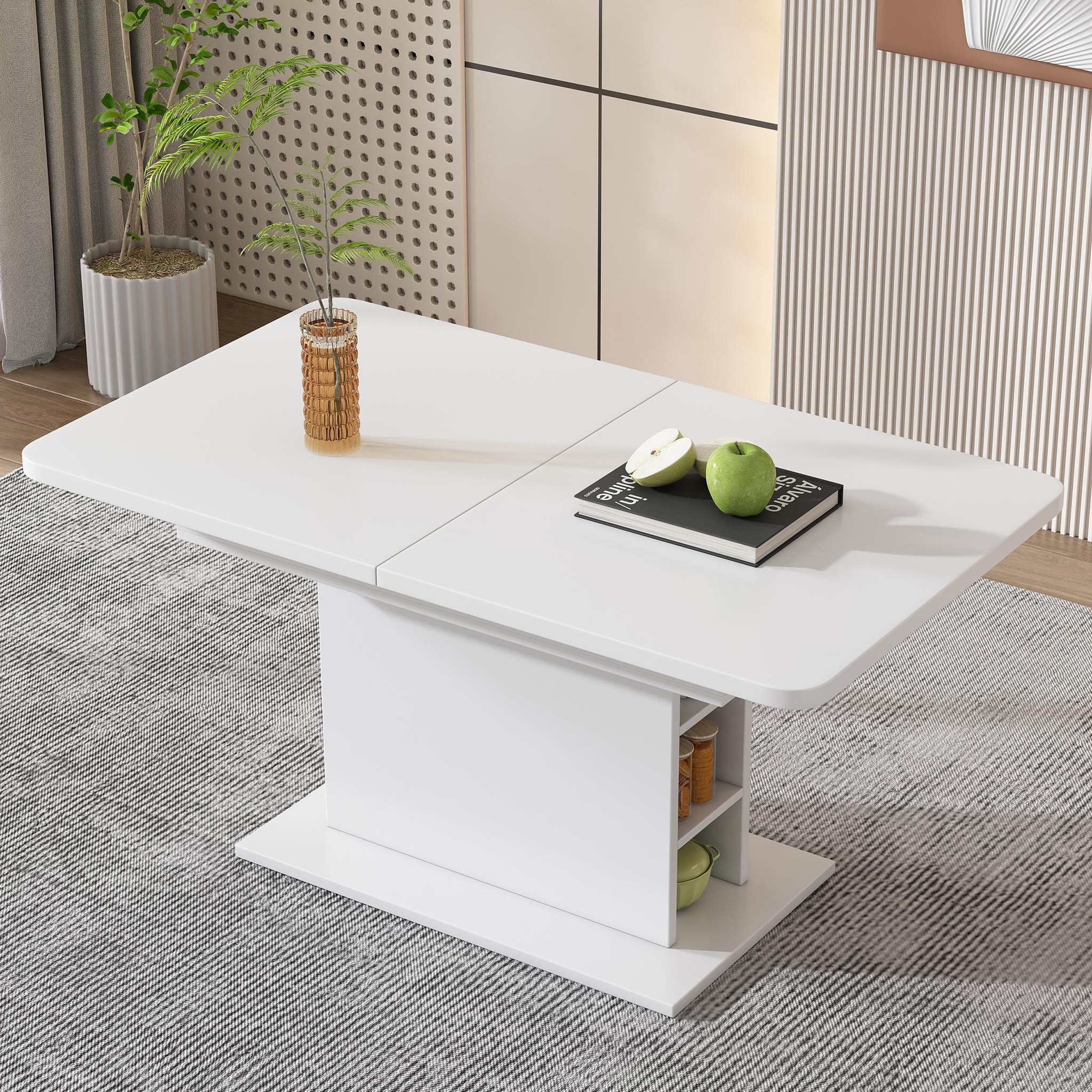 Voir la diapositive 3 : MERAX Table à Manger 110(130) X 70 X 75cm Extensible Avec Rangement