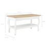 Voir la diapositive 6 : VIDAXL Table basse Blanc et marron 87,5x42x44 cm Bois de pin massif