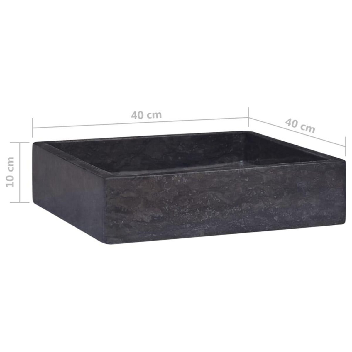 VIDAXL Lavabo Noir 40x40x10 cm Marbre