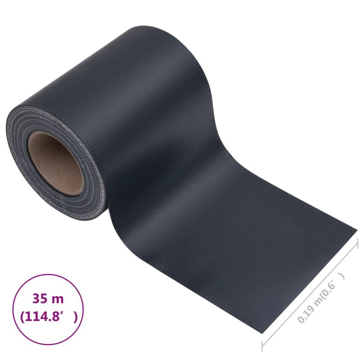 VIDAXL Ecran d'intimite de jardin PVC 35x0,19 m Gris fonce mat