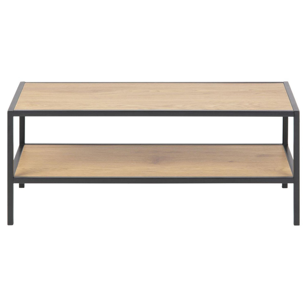 TOILINUX Meuble à chaussures ajouré 2 niveaux en MDF et Métal - Noir et Beige