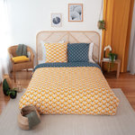 Home collection Parure housse de couette 140x200cm - 100%microfibre 72gsm pania. Coloris disponibles : Bleu