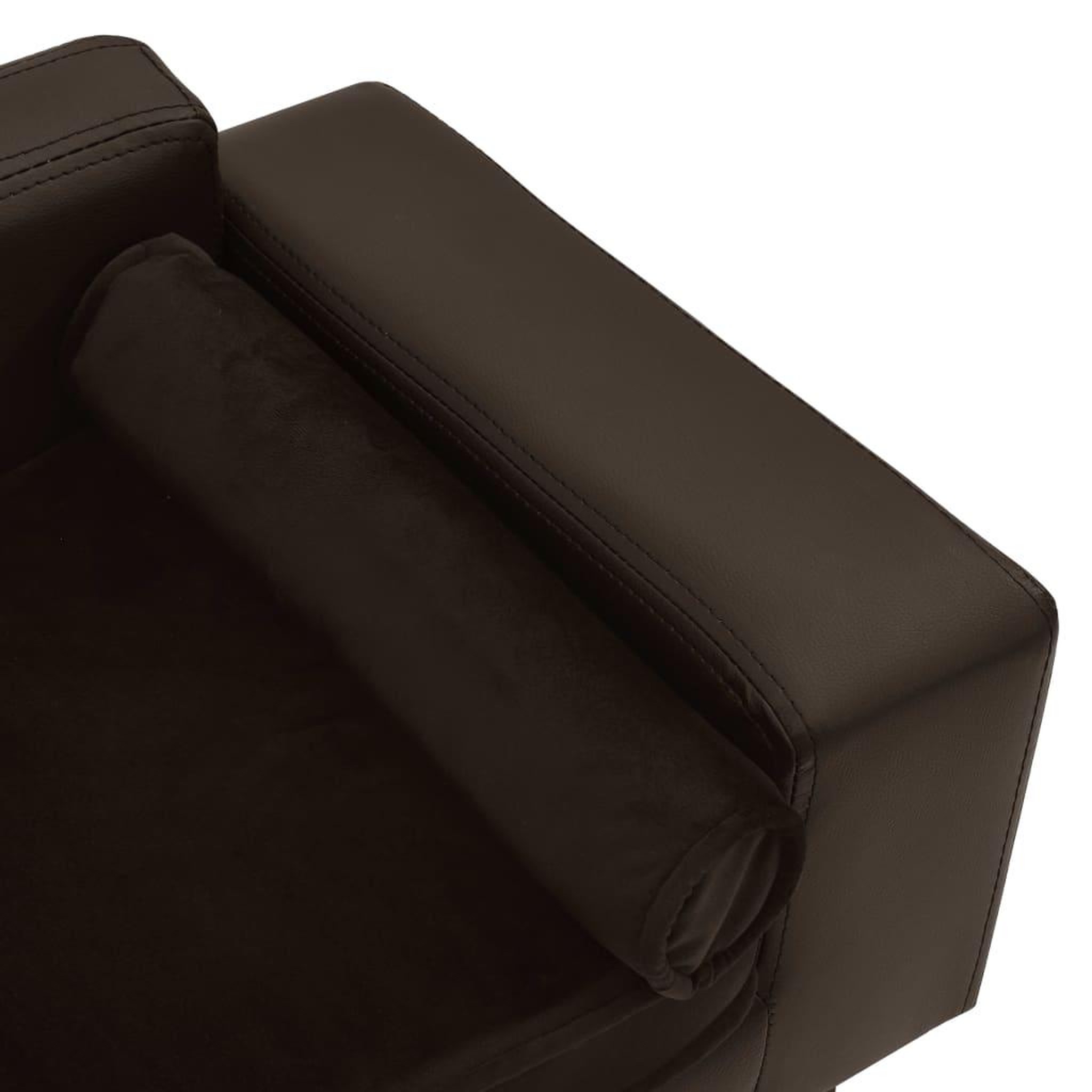 Voir la diapositive 5 : VIDAXL Canape pour chien Marron 81x43x31 cm Peluche et similicuir