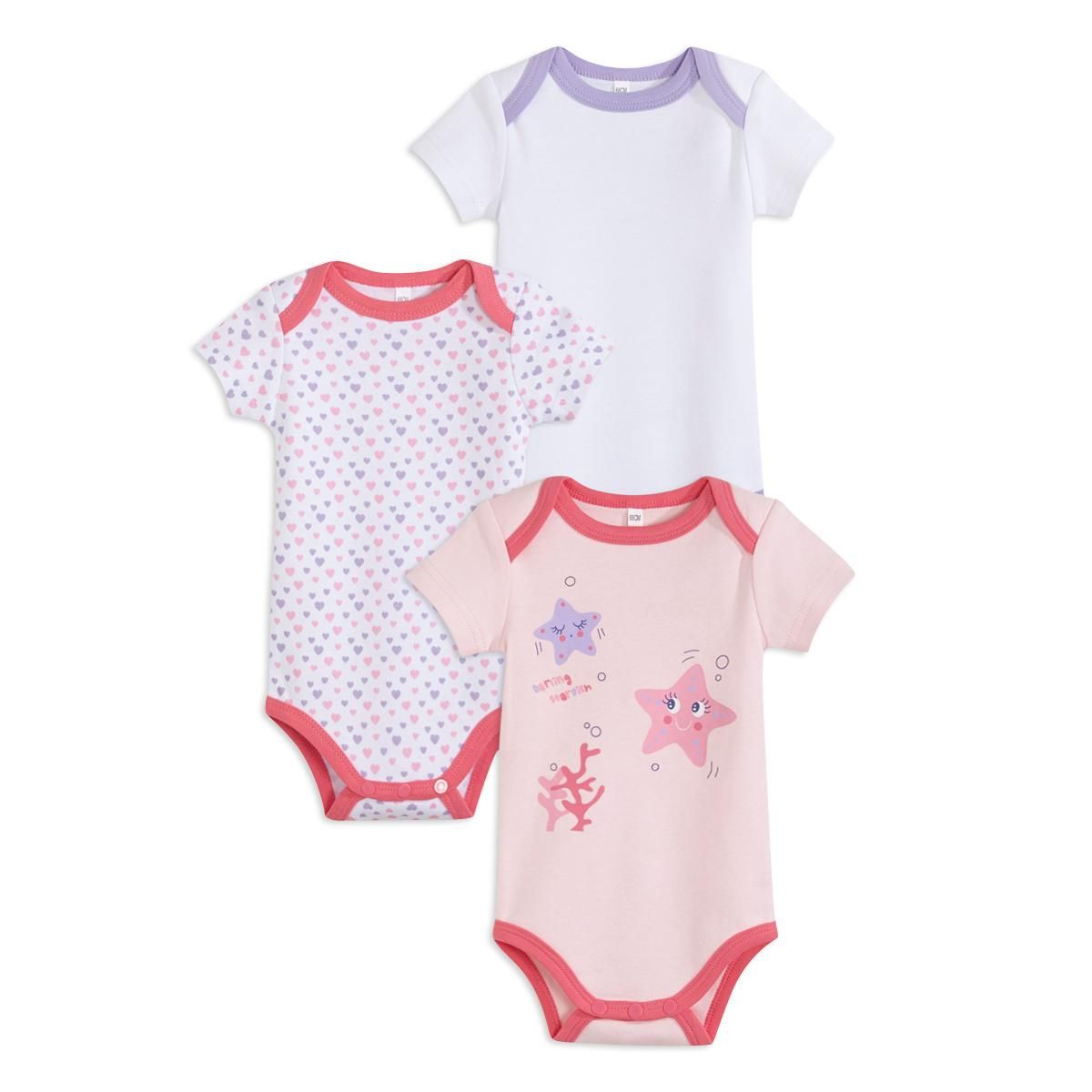 IN EXTENSO Lot de 3 bodies manches courtes bébé