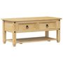 Voir la diapositive 4 : VIDAXL Table basse avec tiroirs  100x48x45 cm bois de pin massif