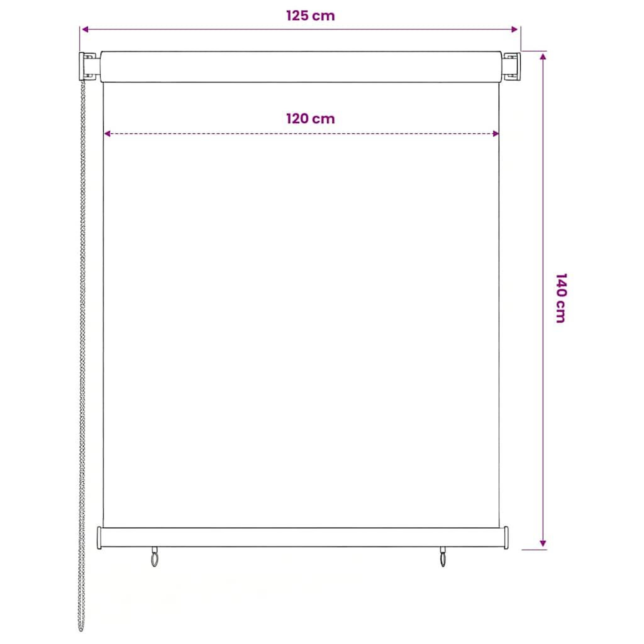 Voir la diapositive 6 : VIDAXL Store roulant d'exterieur 125 (l) x 140 (h) cm vert fonce hdpe