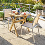 Voir la diapositive 6 : HESPERIDE Table de jardin carrée en bois 2 places XENIA - Beige
