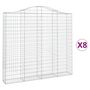 Voir la diapositive 2 : VIDAXL Paniers a gabions arques 8 pcs 200x30x180/200 cm Fer galvanise