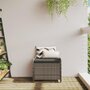 Voir la diapositive 3 : VIDAXL Tabouret de jardin avec coussin gris 58x46x46 cm resine tressee