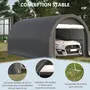 OUTSUNNY Tente garage carport dim. 5L x 3l x 2,4H m acier galvanisé robuste PE haute densité 190 g/m² imperméable anti-UV gris