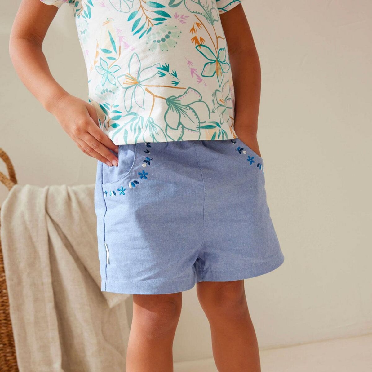 Petit Béguin Short bébé Océan d'amour