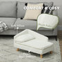 Voir la diapositive 5 : PAWHUT Canapé chien méridienne style scandinave 2 coussins déhoussables bois aspect fourrure crème