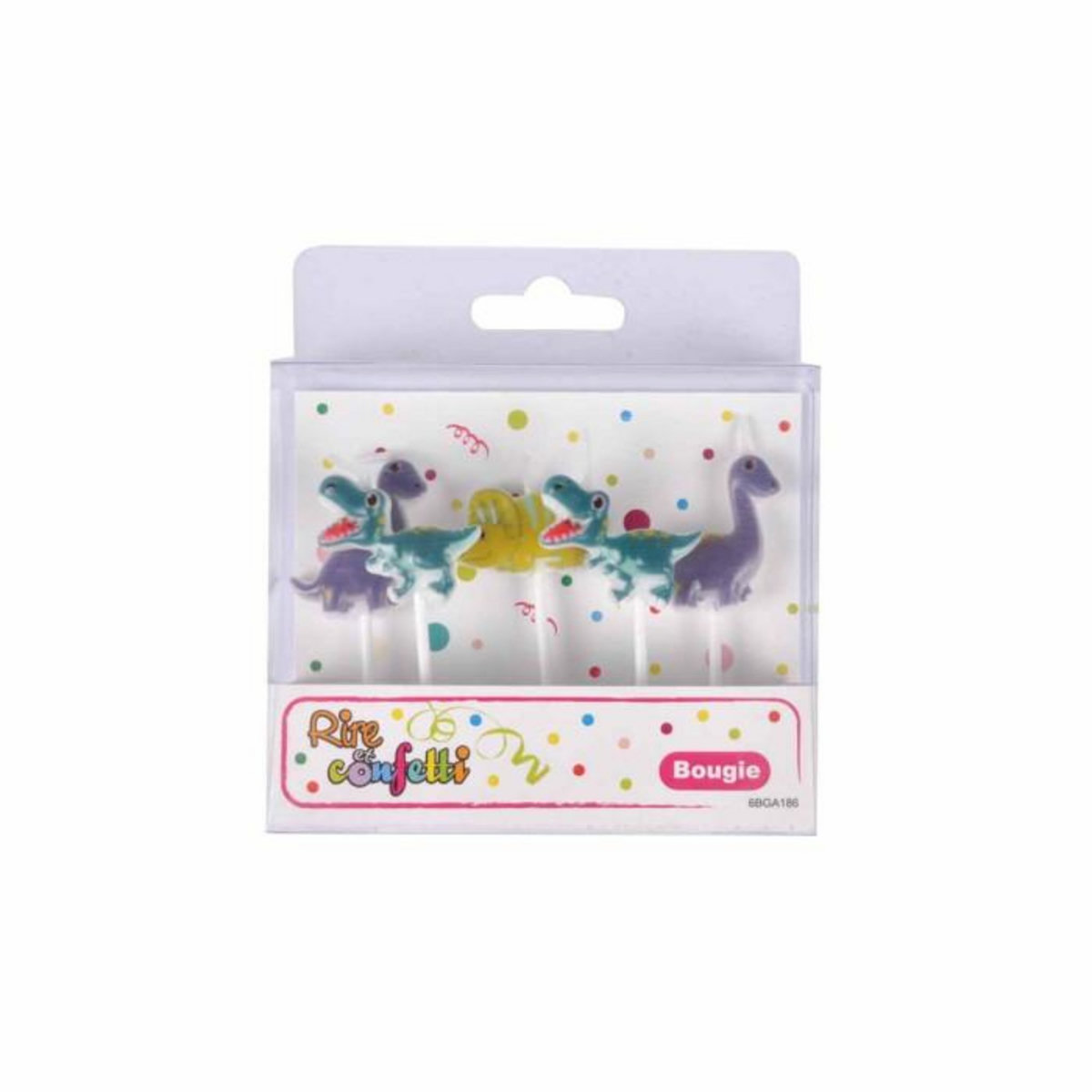 Paris Prix Lot de 5 Bougies d'Anniversaire  Happy Dino  Multicolore