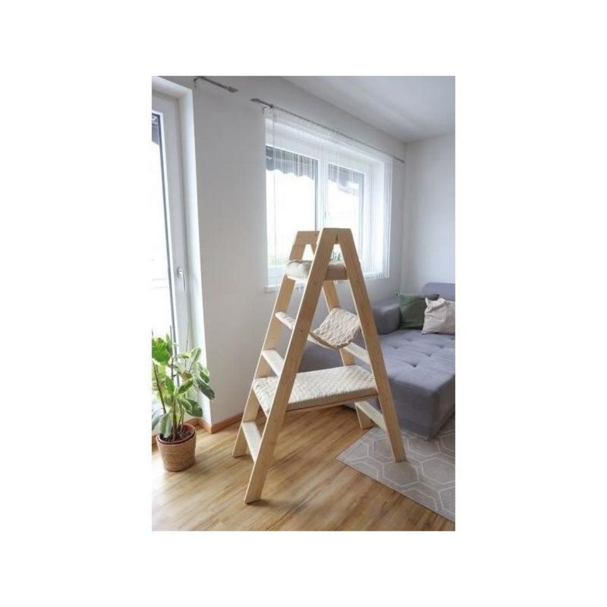 KERBL Arbre a chat 134 cm - LADDER - KERBL - Bois massif - 3 options de repos