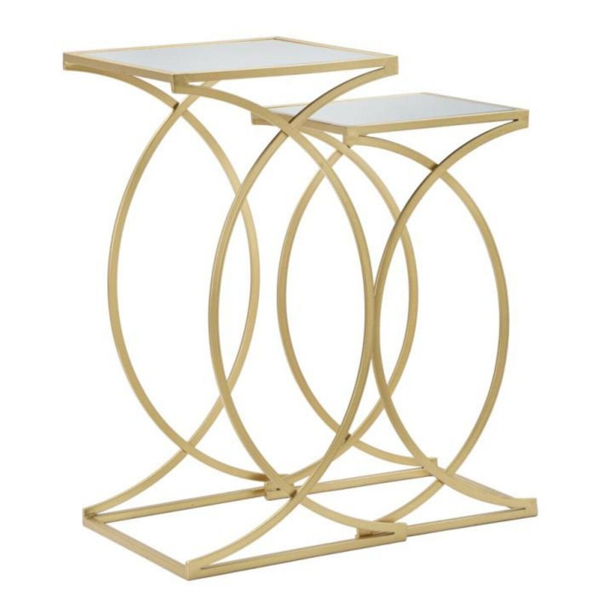 Paris Prix Lot de 2 Tables d'Appoint Design  Simply  70cm Or