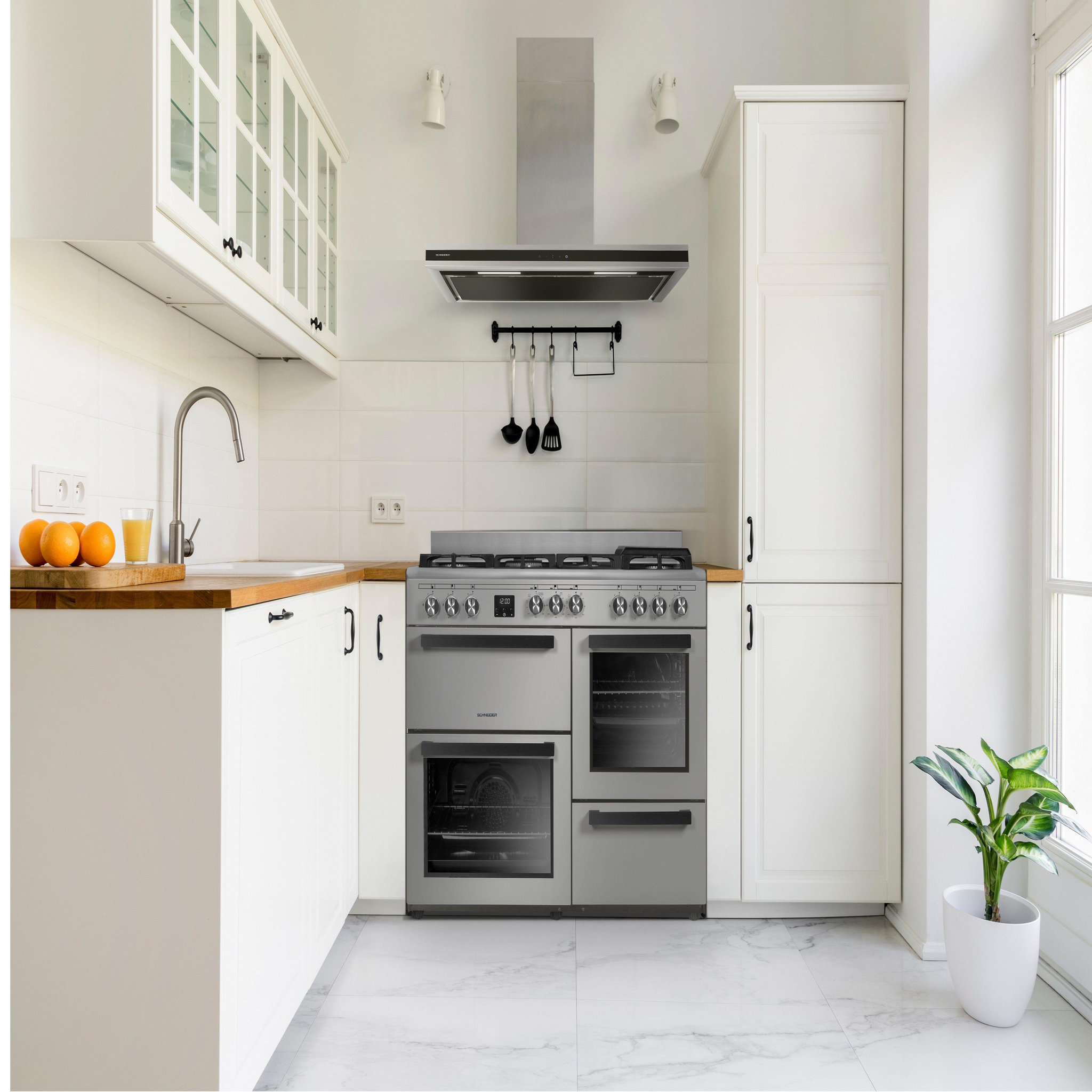 Voir la diapositive 2 : SCHNEIDER Piano de cuisson 7 feux Inox - SCPG71MF-XP