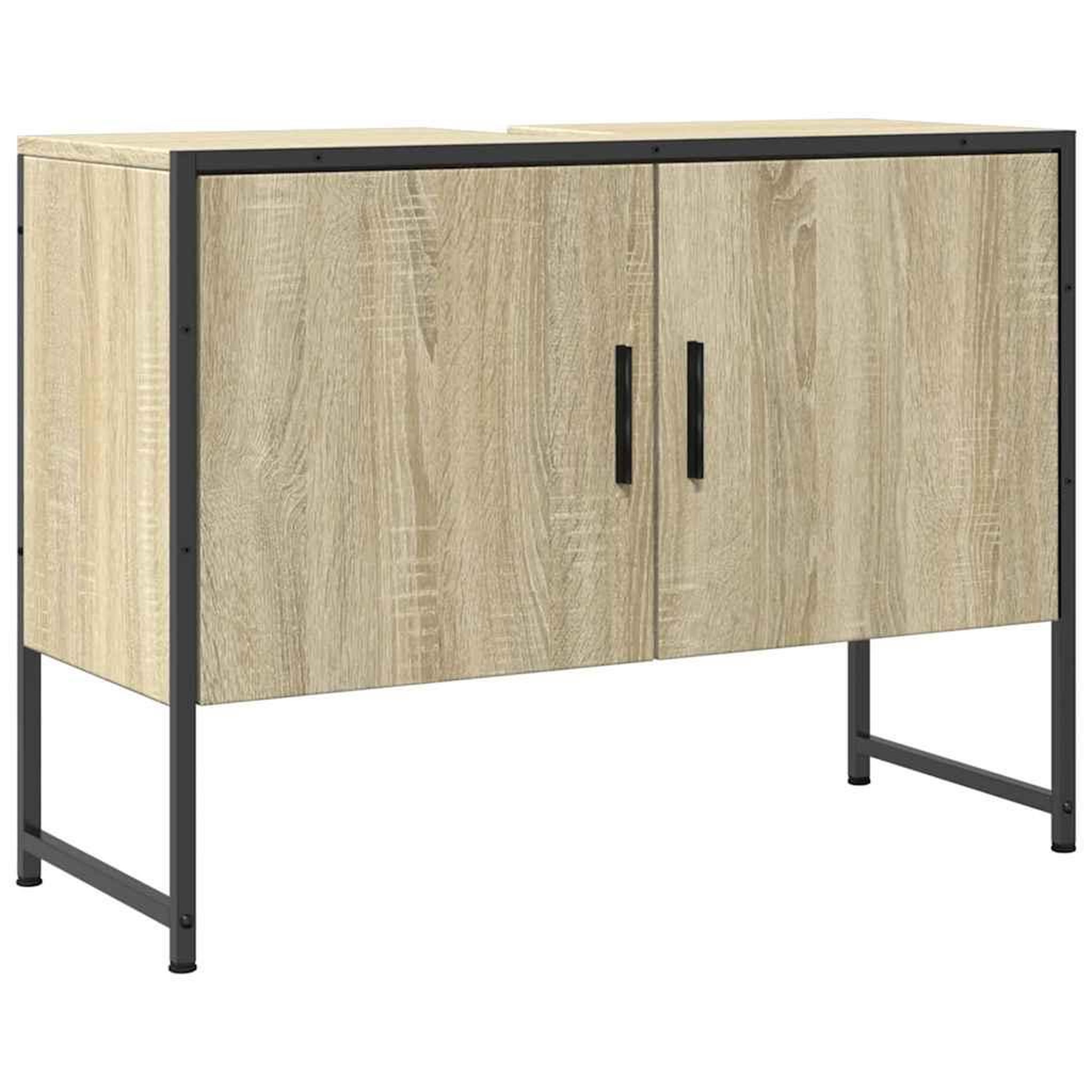 Voir la diapositive 2 : VIDAXL Armoire lavabo de salle de bain chene sonoma bois d'ingenierie