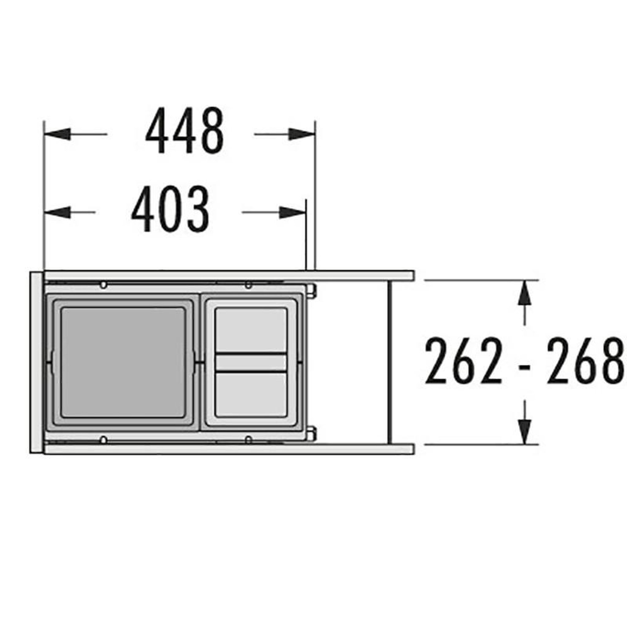 Voir la diapositive 4 : HAILO Poubelle de cuisine tri sélectif 2 bacs encastrable 25l (15+10) hailo as cargo