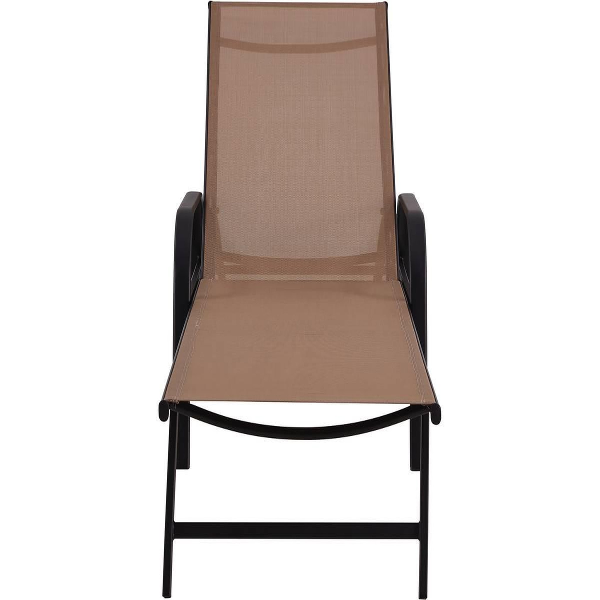 Voir la diapositive 2 : Habitat et Jardin Lot de 2 bains de soleil en métal avec accoudoirs  farniente  - taupe